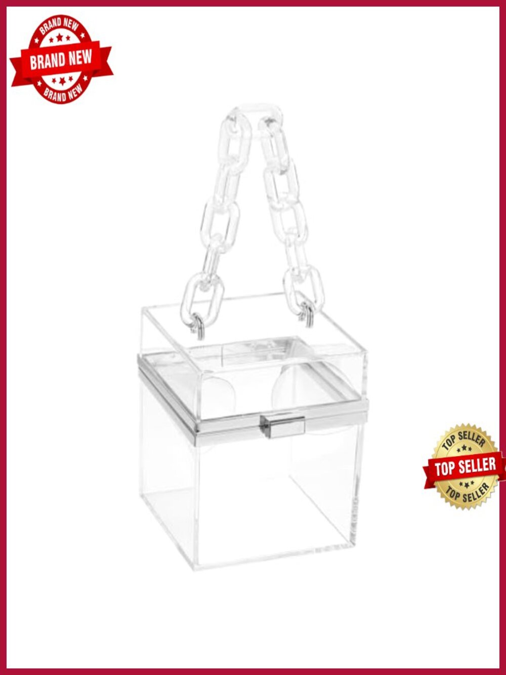 Acrylic Clear Clutch Handbag Square Evening Box Purse Wedding Prom Party